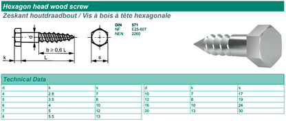 DIN571 - Hatlapfejű facsavar (állványcsavar) horganyzott